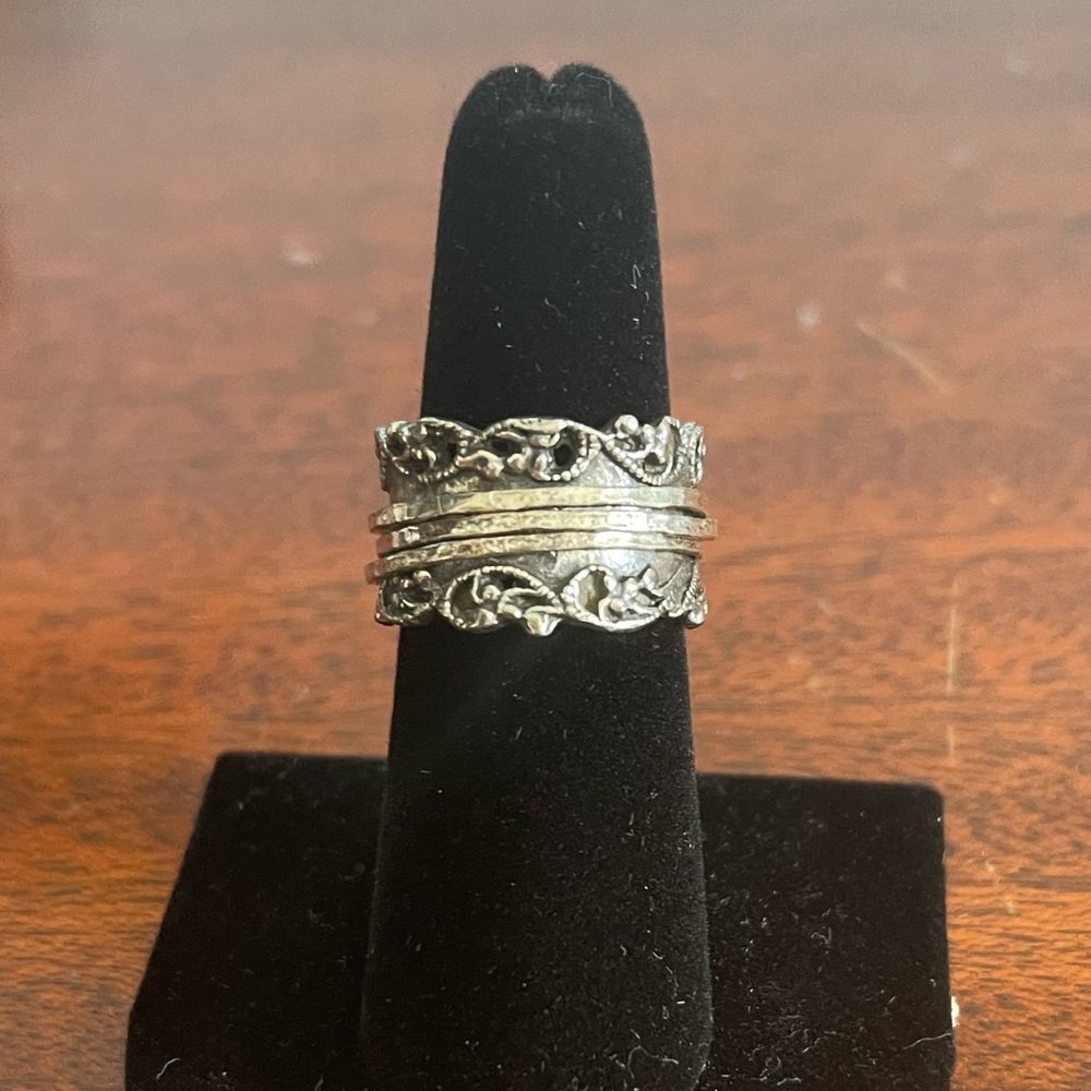 Israel Silver 925 Spinner Ring - Size 6